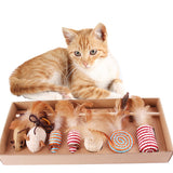 7 Style/1 Set Cat Toy Hemp Rope Interactive Stick Funny Cats Toys Kitten Mouse Fishing Game Wand Feather Pet Supplies Accessory