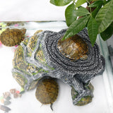 Reptile Shelter Hiding Cave Small Critter Cavern Turtle Basking Ledges Shale Step Ledge for Reptiles Amphibians Terrarium Decor
