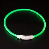 Cuttable Led Dog Collar USB Charging Glowing Ring Night Safety Avoid Car Accident Flashing Luminous Long Necklace