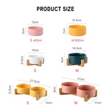 Ceramic Pet Bowl Cat Puppy Feeding Supplies Double Pet Bowls Dog Food Water Feeder Dog Accessories Durable multiple color option