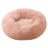 Rownfur Soft Dog Bed Washable Long Plush Pet Bed Round Dog House For Little Medium Large Pets Cat Round Kennel  Sleeping Bag