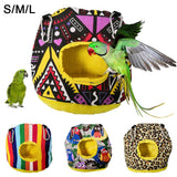 Pet Bird Parrot Cotton Owl Print Soft Warm Hanging Cage House Sleep Tent Bed Cave Nests Colored Cave-shaped Parrot Sleeping Nest