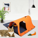 Cat Toys DIY Combination Cat Tunnel Cat Interactive Hide Seek Game Tunnel Cat Litter Mint Mouse Toy Felt Foldable Tunnel