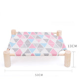 Elevated Cat Bed House Cat Hammocks Bed Wood Canvas Cat Lounge Bed for Small Rabbit Cats Dogs Durable Canvas Pet House Supplies