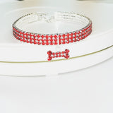 Bone-shaped Pendant Cat Dog Collar Rhinestone Inlay Dog Necklace Pet Collar Mixed Color Elastic Jewelry Collar Dog Accessories