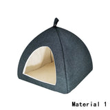 Dropshipping Foldable 2-in-1 Cat Bed Indoor Kitten Tent House Warm For Small Pet Pad Dog Nest  Cave Sleeping Cozy Plush Mat