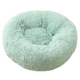 Rownfur Soft Dog Bed Washable Long Plush Pet Bed Round Dog House For Little Medium Large Pets Cat Round Kennel  Sleeping Bag