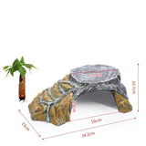 Reptile Shelter Hiding Cave Small Critter Cavern Turtle Basking Ledges Shale Step Ledge for Reptiles Amphibians Terrarium Decor