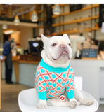 2020 Blue heart Dog sweater dog clothes  french bulldog clothes