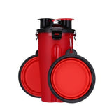 Portable 2 in 1 Pet Folding Water Bottle Food Container With Folding Silicone Pet Bowl Outdoor Travel Dog Cat Feeder Cup Bowl