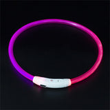 Cuttable Led Dog Collar USB Charging Glowing Ring Night Safety Avoid Car Accident Flashing Luminous Long Necklace