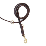 Multifunctional Two Dog Leash soft Real Leather handle Double Leashes P chain Collar Long Short pet Dog Walking Training Lead