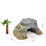 Reptile Shelter Hiding Cave Small Critter Cavern Turtle Basking Ledges Shale Step Ledge for Reptiles Amphibians Terrarium Decor