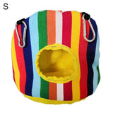 Pet Bird Parrot Cotton Owl Print Soft Warm Hanging Cage House Sleep Tent Bed Cave Nests Colored Cave-shaped Parrot Sleeping Nest