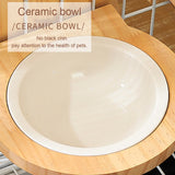 Cat Ceramic Bowl Dog Food Bowl Pet Wire Cage Removable Feeder Crate Feeding Crock Water Dish for Puppy Rabbit