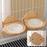 Cat Ceramic Bowl Dog Food Bowl Pet Wire Cage Removable Feeder Crate Feeding Crock Water Dish for Puppy Rabbit