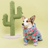 FATHIN Welsh Corgi Dog Waterproof Dog Coat Jumpsuit Pet Clothing Raincoat Dog Clothes with Reflective Strip L-6L for Large Dogs
