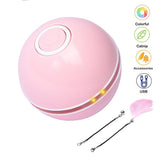 Smart Cat Interactive Toy Colorful LED Self Rotating Ball With Catnip Bell and Feather Toys USB Rechargeable Cat Kitten Ball Toy