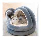 Enclosed Warm Cat Bed For Portable Pet House  Kittens Basket Cushion Pillow Mat Tent Puppy Nest Cave Cats Beds Cat Accessories