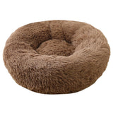 Rownfur Soft Dog Bed Washable Long Plush Pet Bed Round Dog House For Little Medium Large Pets Cat Round Kennel  Sleeping Bag