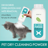 Pet Shampoo Pet Cat Dog Puppy Natural Plant Starch Dry Cleaning Antibacterial Shampoo Powder Pet Dry Cleaning Powder 300g