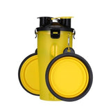 Portable 2 in 1 Pet Folding Water Bottle Food Container With Folding Silicone Pet Bowl Outdoor Travel Dog Cat Feeder Cup Bowl