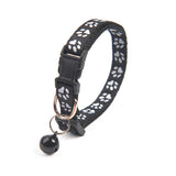 Colorful Cute Bell Collar Adjustable Buckle Cat Collar Pet Supplies Footprint Personalized Kitten Collar Small Dog Accessories