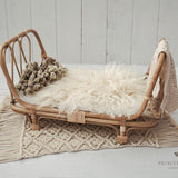 Wooden Baby Bed Portable Retro Rattan Bamboo Chair Newborn Photography Accessories for Bebe Photo Studio Baby Shoot Posing Prop