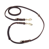Multifunctional Two Dog Leash soft Real Leather handle Double Leashes P chain Collar Long Short pet Dog Walking Training Lead