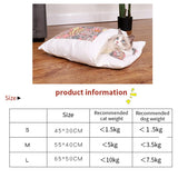 Winter Warm Pet Dog Cave Bed Soft Fleece Washable Removable for Cat Puppy Japanese Style Sleeping Bag Cushion House