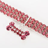 Bone-shaped Pendant Cat Dog Collar Rhinestone Inlay Dog Necklace Pet Collar Mixed Color Elastic Jewelry Collar Dog Accessories
