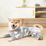 Four Legs Dog Pajamas Puppy Fleece Winter Warm Dog Jumpsuit Cute Pet Clothes Onesies For Medium Large Dogs Labrador Coat