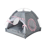 Pet Dog Tent House Flower Print Enclosed Cat Tent Bed Indoor Folding Portable Cozy Kitty Bed Kennel for Small Dogs Puppy Cats