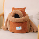 Warm Pet Carrier Bag Small Cat Dogs Backpack Winter Plush Pets Cage for Outdoor Travel Pet Hanging Chest Bags 6kg Load-bearing