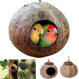 Natural Coconut Shell Bird Cages Parrot House Nesting House Cage With Hanging Lanyard For Small Pet Parakeets Finches Sparrows