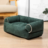 Pet Dog Bed Dog Sofa Deep Sleep Bed Rectangle Sofa-Style Pet Bed with Anti-slip Plastic Bottom Thickened Warm Dog Mat Super Soft