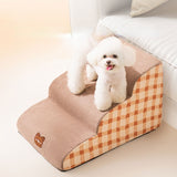 CAWAYI KENNEL PP Cotton Dog Sofa Stairs Pet 2/3/4 Steps Stairs for Small Dogs Cats Ramp Ladder Anti-slip Bed Stairs Pet Supplies