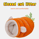 Closed cat litter warm pet cat sleeping bag kitten puppy thickening house winter small dog semi-closed bed pet supplies