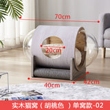 Net red space capsule transparent cat delivery room four seasons universal closed winter cat house solid wood capsule cat litter