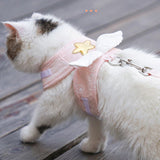 Cat Dog Harness Necklace Leash Collar Pet Items Accessories Kawaii Angel Wing Vest Harness For Dogs Cats Personalized Supplies