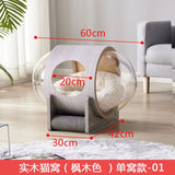 Net red space capsule transparent cat delivery room four seasons universal closed winter cat house solid wood capsule cat litter
