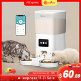 DownyPaws 6L Automatic Pet Feeder Cat Food Dispenser WiFi APP Control For Cats Dogs Pet Dry Food Accesories Stainless Steel Bowl