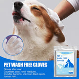 6pcs/Pack Pet No Washing Gloves for Cats and Dogs Bathing Grooming Easy to Use Just Lather-Wipe Dry Ideal Pets Wipes Cleaning