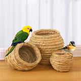 Outdoor Straw Woven Birdhouse Parrot Bird Cage Pet Nest Straw Woven Pet Nest Bird Supplies Bird Cages