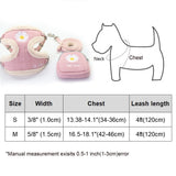 Dog Harness and Leash Set Snack Bag Soft Keep Warm Embroidery Cat Harnesses Leash for Small Medium Dogs Vest Outdoor Walking