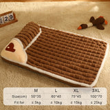 MADDEN Winter Warm Dog Mat Luxury Pad for Small Medium Dogs Plaid Bed for Cats Dogs Fluff Sleeping Removable Washable Pet Beds