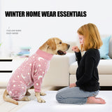 Four Legs Dog Pajamas Puppy Fleece Winter Warm Dog Jumpsuit Cute Pet Clothes Onesies For Medium Large Dogs Labrador Coat
