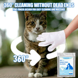 6pcs/Pack Pet No Washing Gloves for Cats and Dogs Bathing Grooming Easy to Use Just Lather-Wipe Dry Ideal Pets Wipes Cleaning