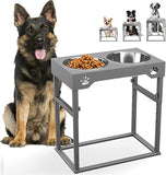 Elevated Dog Bowls, Stainless Steel Raised Dog Bowls Adjustable to 8 Heights, Antirust Stand for Small Medium Dogs and Pets