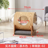 Net red space capsule transparent cat delivery room four seasons universal closed winter cat house solid wood capsule cat litter